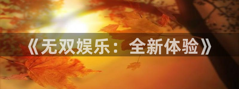 顺盈娱乐：《无双娱乐：全新体验》
